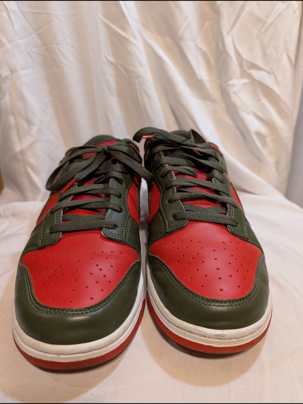 Nike Men's Dunk Low Cargo Khaki/Mystic Red Low-Top Sneakers - Picture 3 of 7